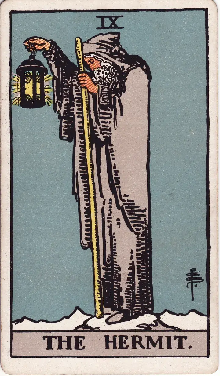 The The Hermit — Rider-Waite-Smith tarot card